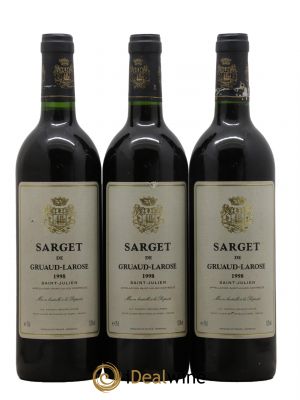 Sarget de Gruaud Larose Second Vin  1998 - Lot of 3 Bottles