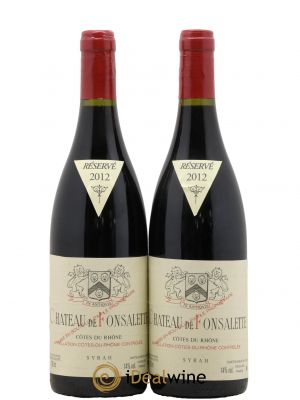 Côtes du Rhône Cuvée Syrah Château de Fonsalette  2012 - Lot of 2 Bottles