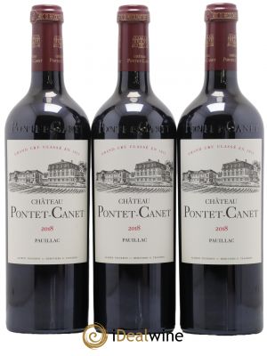 Château Pontet Canet 5ème Grand Cru Classé  2018 - Lot of 3 Bottles