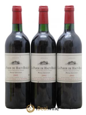 Haut Bailly II (Anciennement La Parde de Haut-Bailly) Second vin  2002 - Lot of 3 Bottles