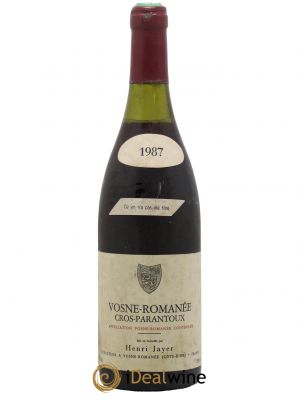 Vosne-Romanée 1er Cru Cros Parantoux Henri Jayer  1987 - Lot of 1 Bottle