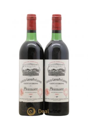 Château Grand Puy Lacoste 5ème Grand Cru Classé 1981 - Lot de 2 Bottles