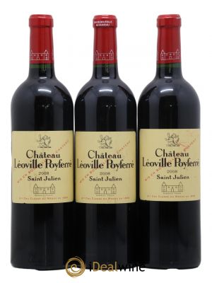 Château Léoville Poyferré 2ème Grand Cru Classé  2008 - Lot of 3 Bottles