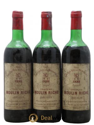 Château Moulin Riche 1981 - Lot de 3 Bottles
