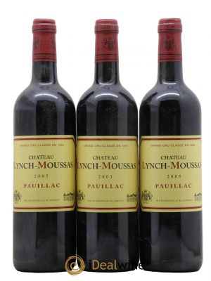 Château Lynch Moussas 5ème Grand Cru Classé 2005 - Lot de 3 Bottles