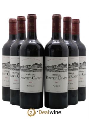 Château Pontet Canet 5ème Grand Cru Classé 2012 - Lot de 6 Bottles