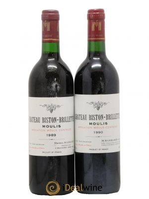 Château Biston Brillette  1989 - Lot of 2 Bottles