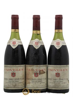 Morey Saint-Denis 1er Cru Clos des Ormes Faiveley  1985 - Lot of 3 Bottles