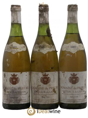 Coteaux du Layon Domaine du Prieuré 1987 - Lot of 3 Bottles