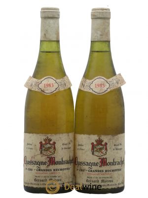 Chassagne-Montrachet 1er Cru Les Grandes Ruchottes Bernard Moreau et Fils (Domaine) 1983 - Lot de 2 Bouteilles