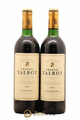 Château Talbot 4ème Grand Cru Classé 1986 - Lot de 2 Bottles
