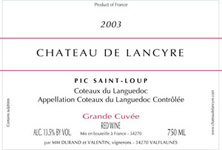 Coteaux du Languedoc Pic Saint-Loup Lancyre Grande Cuvée Familles Durand et Valentin