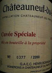 Châteauneuf-du-Pape  Cuvée spéciale