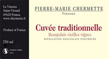 Beaujolais Cuvée traditionnelle Domaine du Vissoux - P-M. Chermette