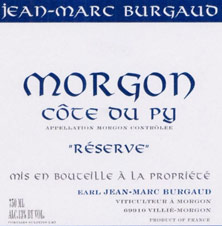 Prix Morgon Côte du Py Réserve Jean-Marc Burgaud  par millésime