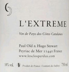 IGP Côtes Catalanes (VDP des Côtes Catalanes) Clos Perdus L'Extrême
