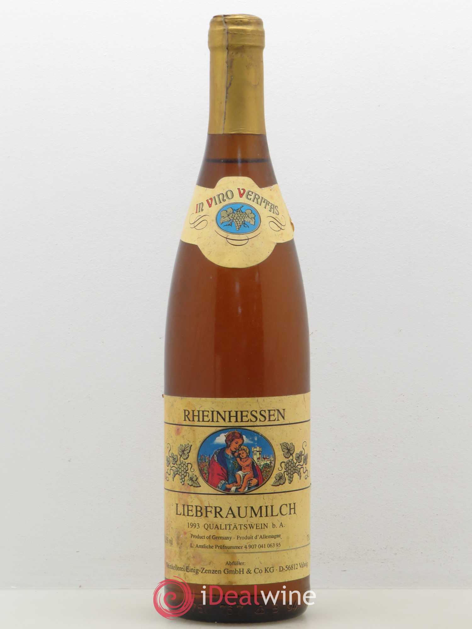 Acheter Allemagne Weinkellerei Liebfraumilch Rheinhessen 1993 (lot 126)