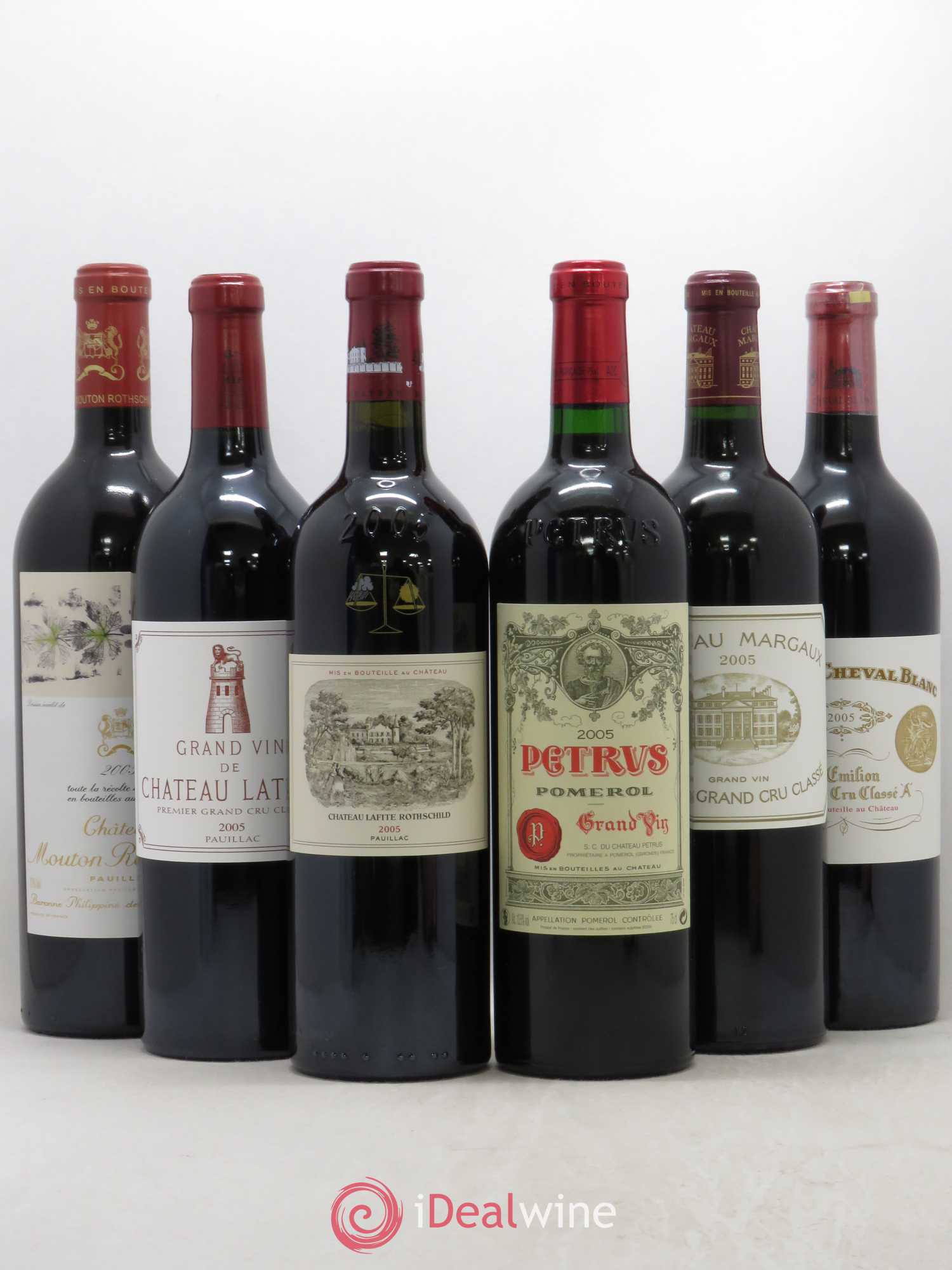 Buy Caisse Primeurs 1 Chateau Cheval Blanc 1 Chateau Margaux 1 Petrus 1 Chateau Lafite Rothschild 1 Mouton Rothschild 1 Chateau Latour 05 Lot 9307