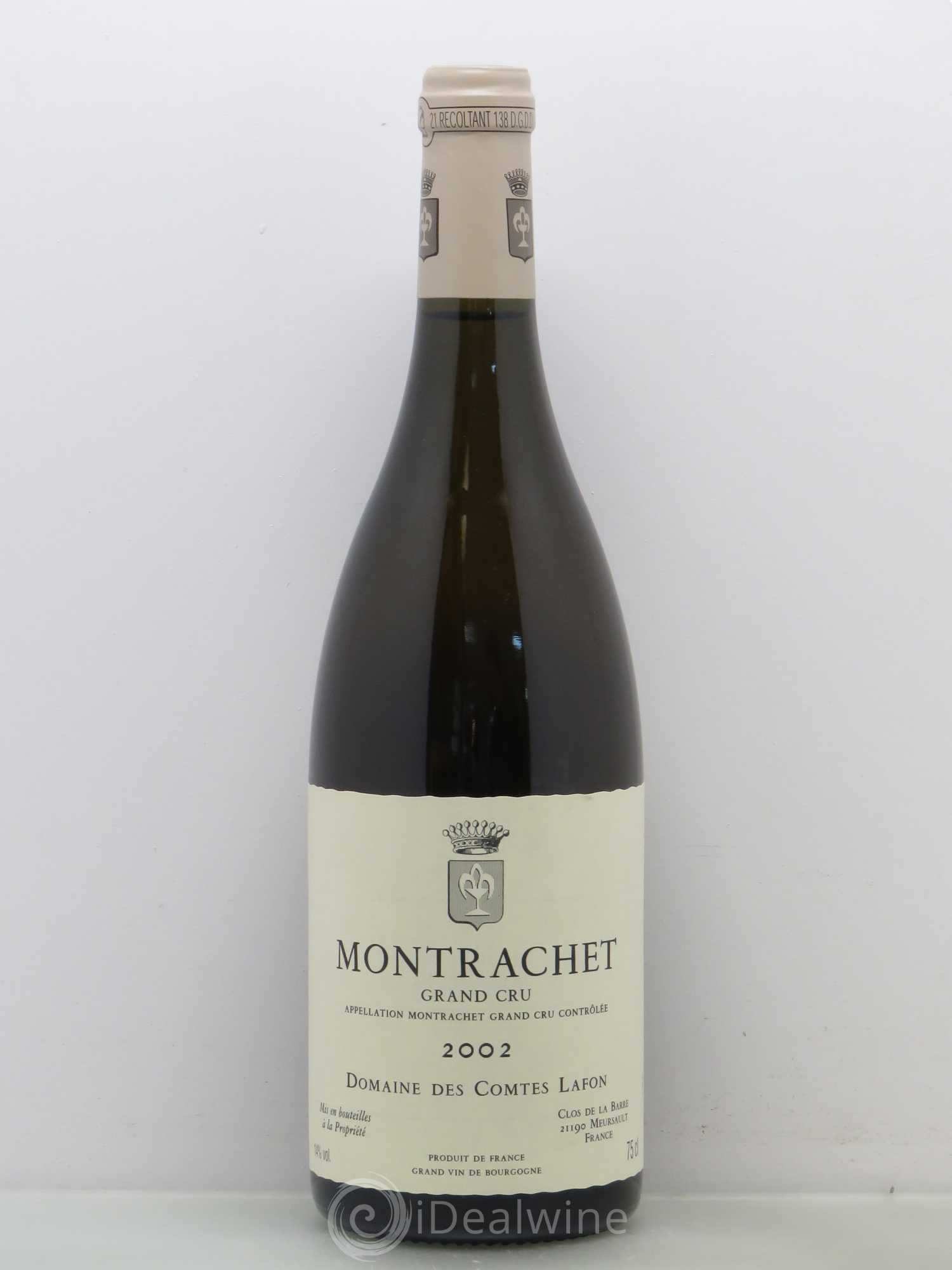 Acheter Montrachet Grand Cru Domaine des Comtes Lafon 2002 (lot: 3673)