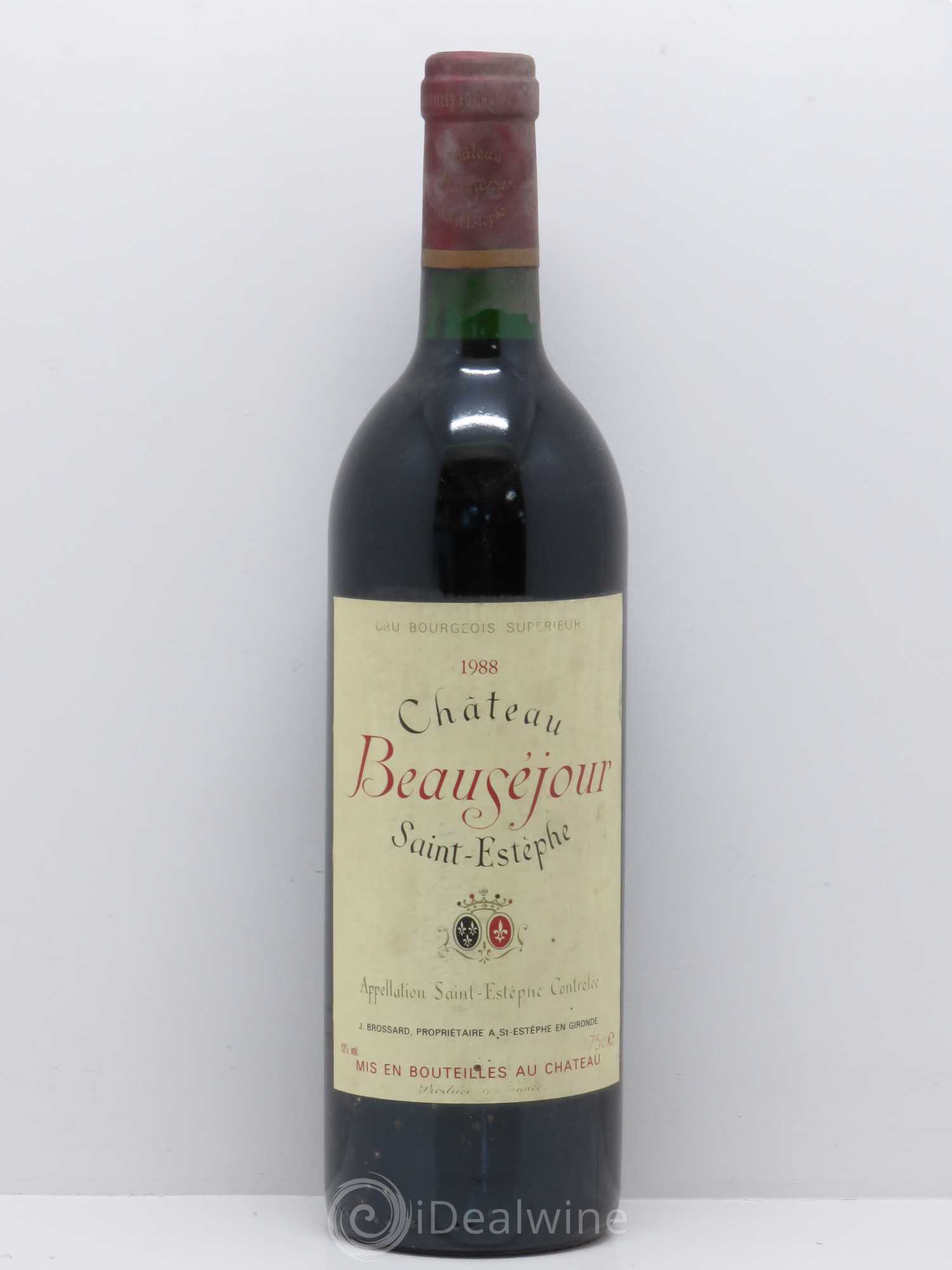 Acheter SaintEstèphe Château Beauséjour 1988 (lot 10104)
