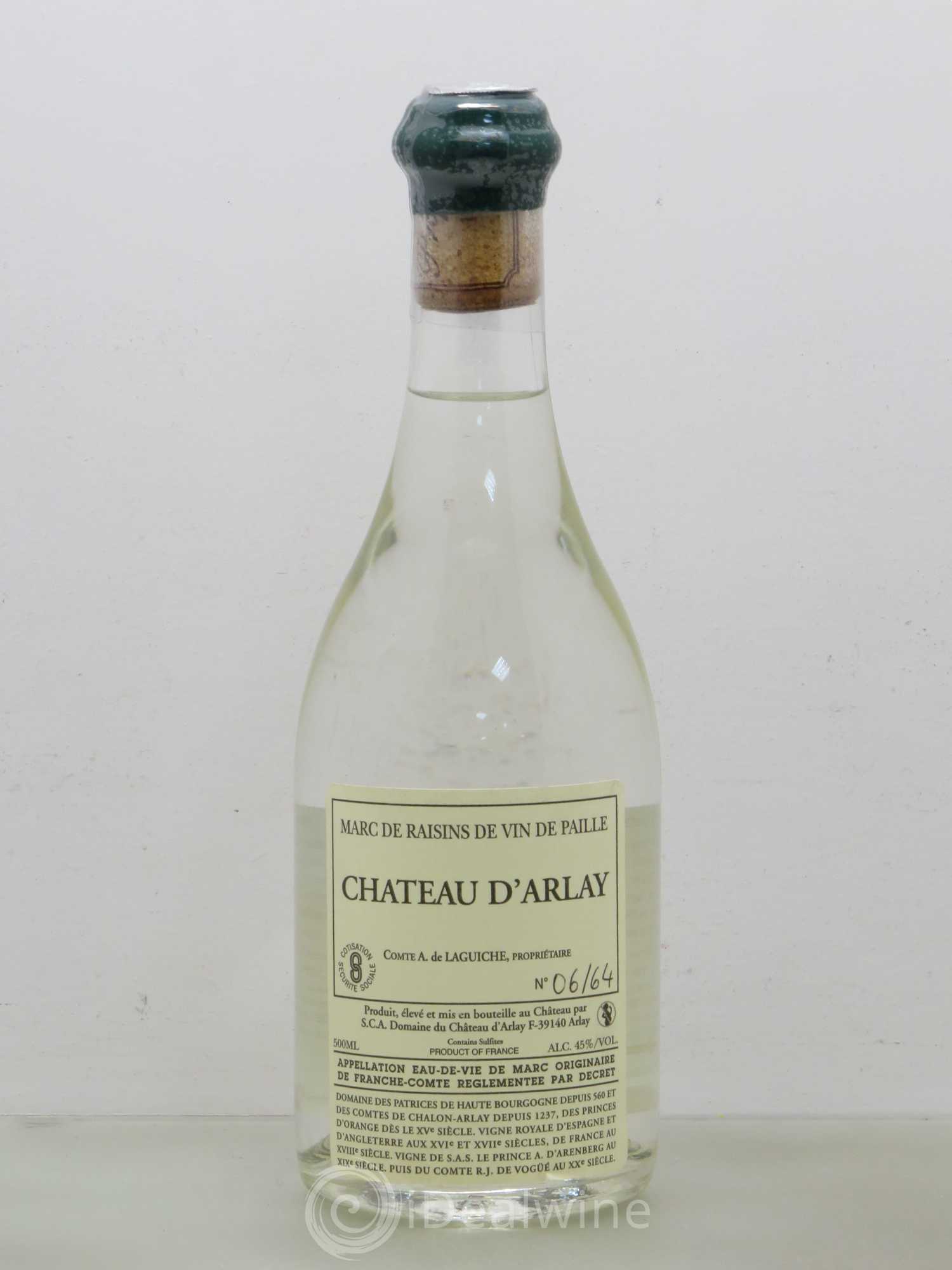 Alcools Divers Eau De Vie Marc De Raisins De Vin De Paille Château Darlay 50cl45