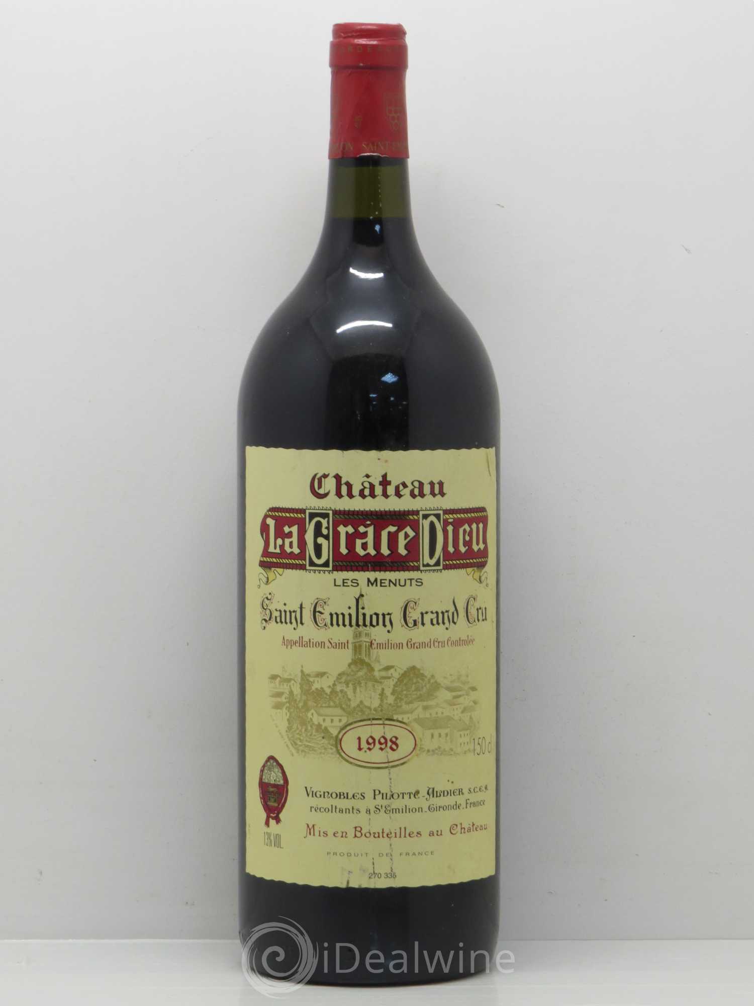 Acheter Château la Grâce Dieu 1998 (lot 10035)