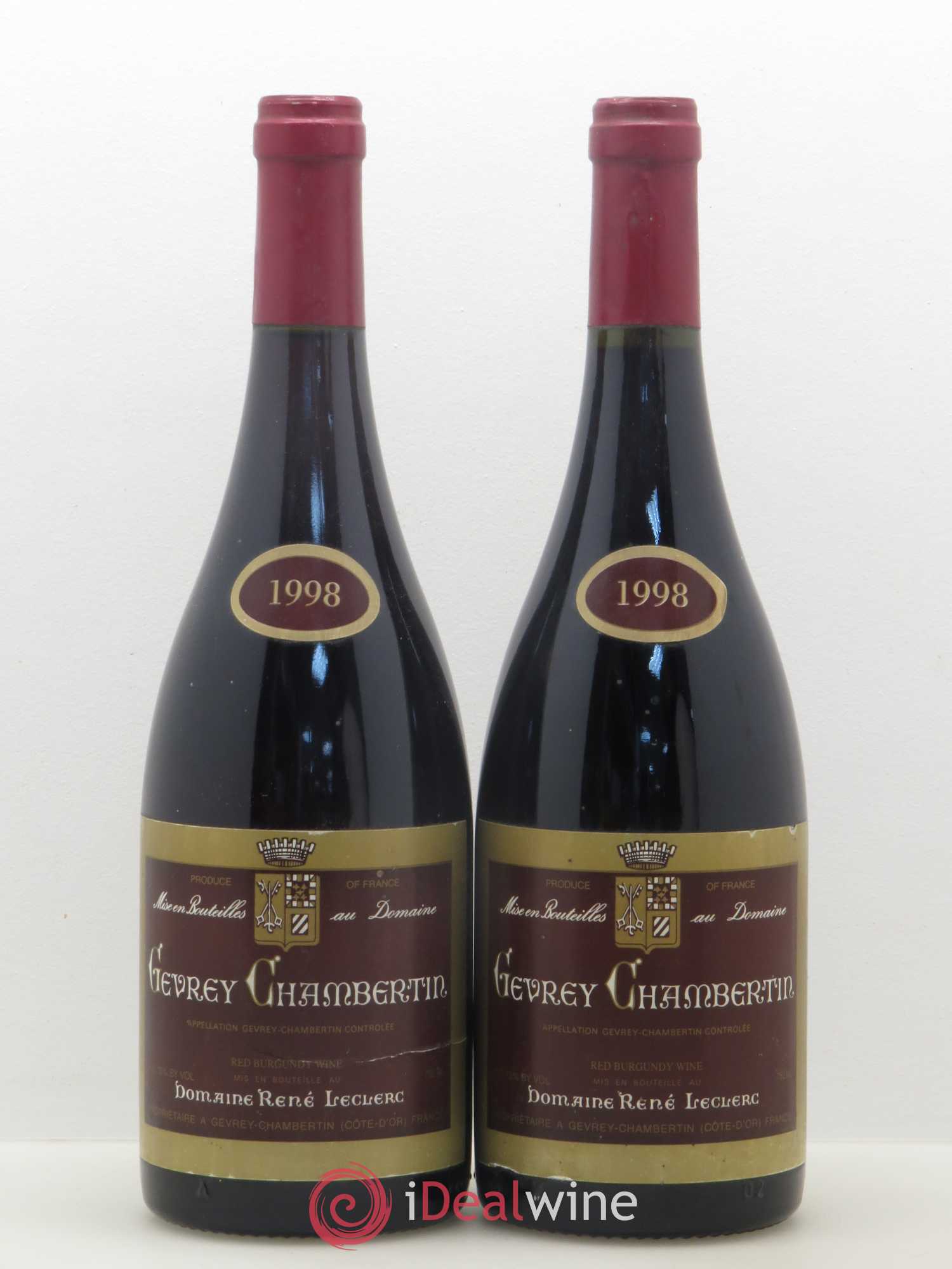 Buy Gevrey Chambertin Domaine Rene Leclerc 1998 Lot 5059