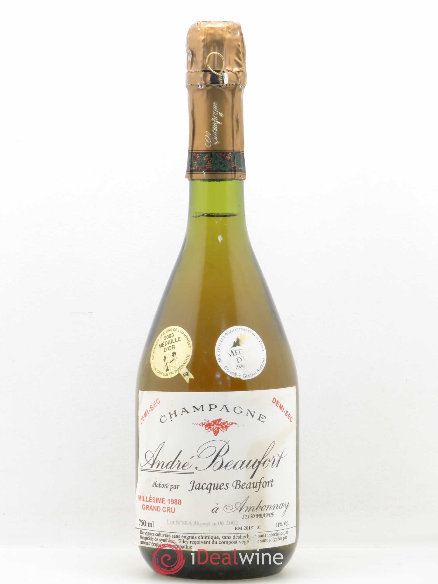 Champagne Champagne André Beaufort Demi Sec1988