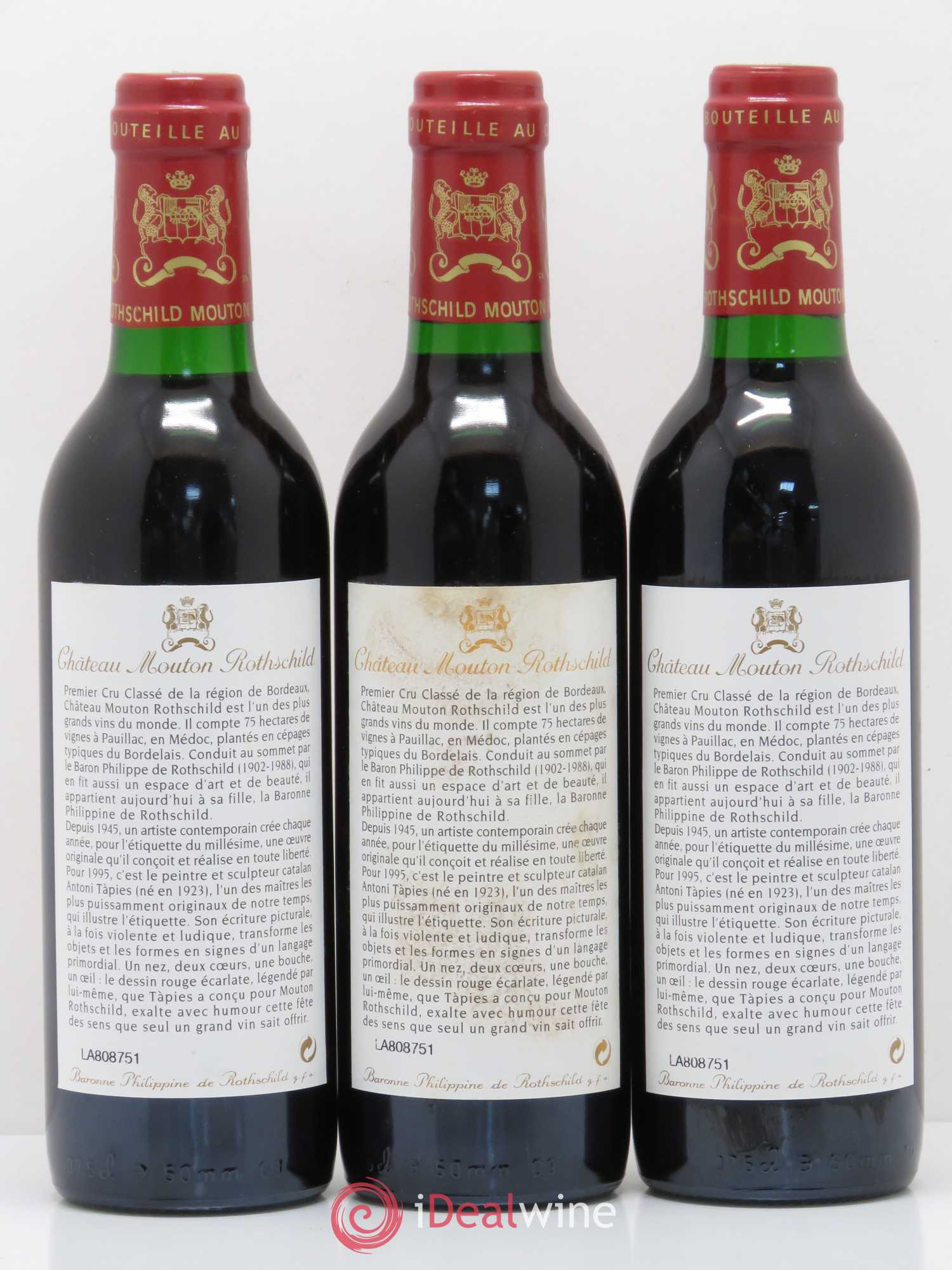 Buy Chateau Mouton Rothschild 1er Grand Cru Classe 1995 Lot 6100