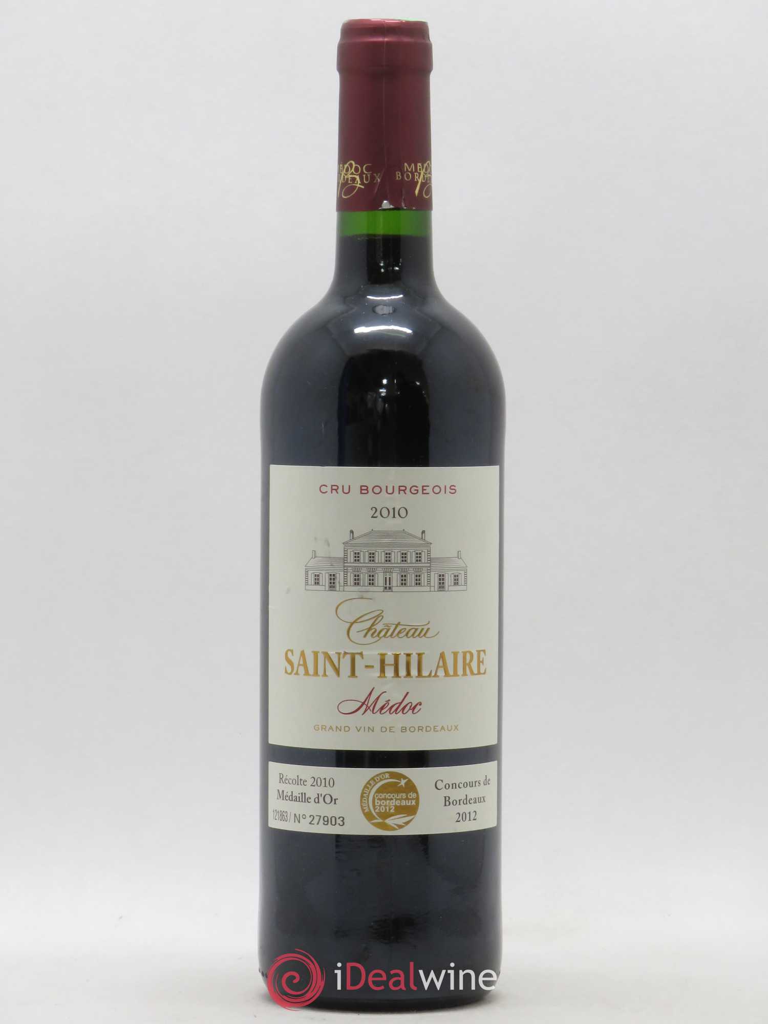 Acheter Médoc Château Saint Hilaire 2010 (lot 8219)