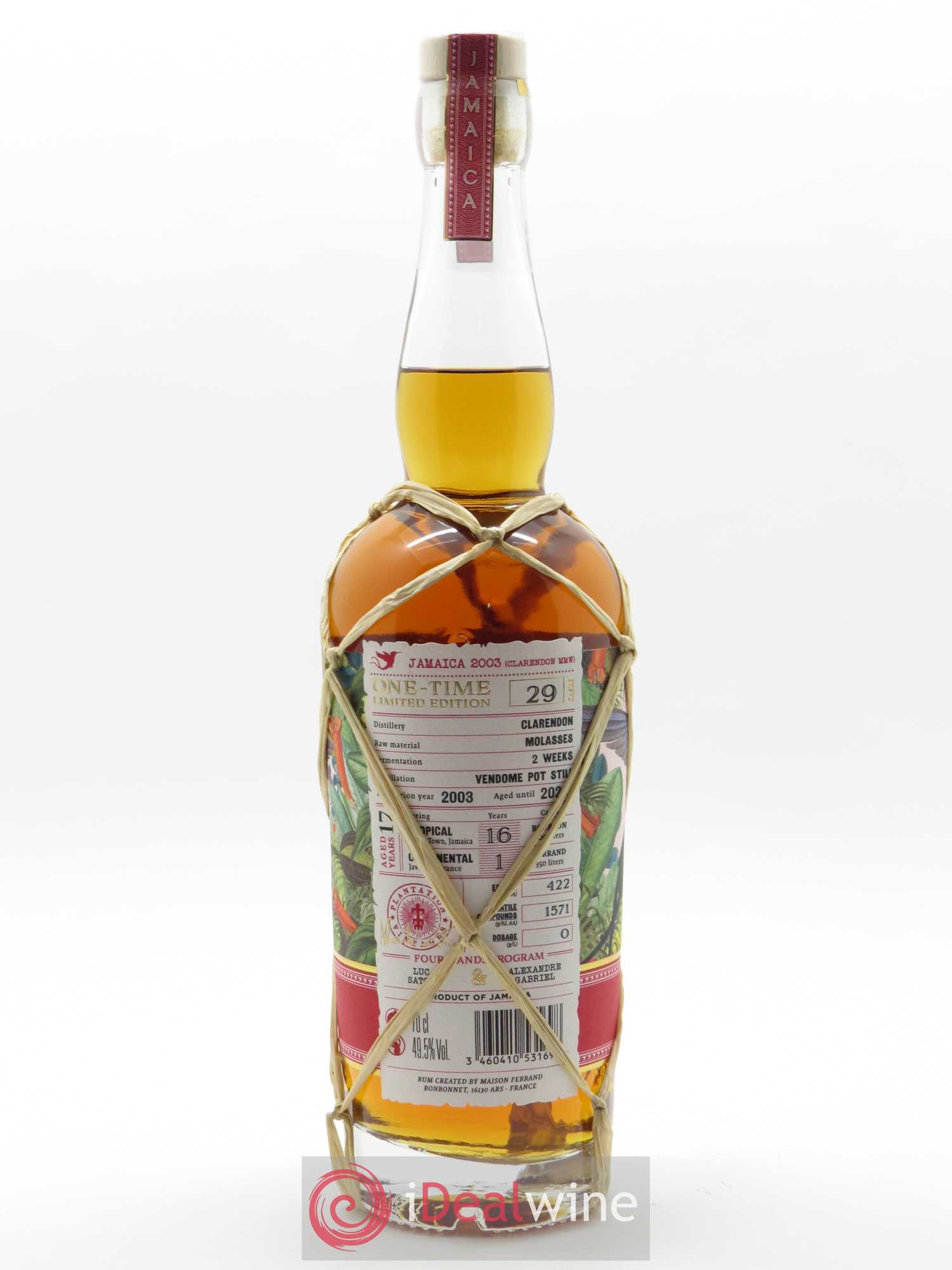 Acheter Rhum Plantation Rum Jamaica (70 cl) 2003 (lot 1489)