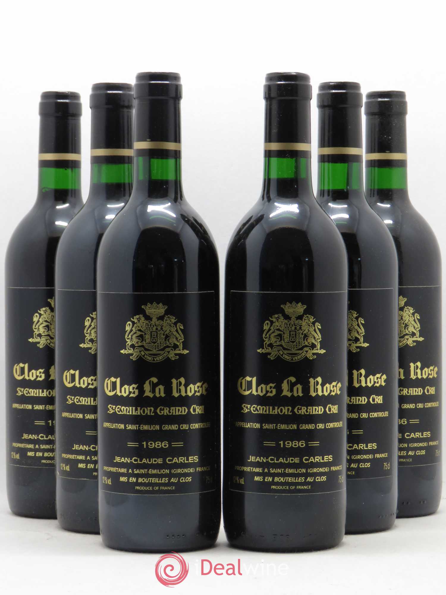 Acheter SaintÉmilion Grand Cru Clos la Rose 1986 (lot 8672)