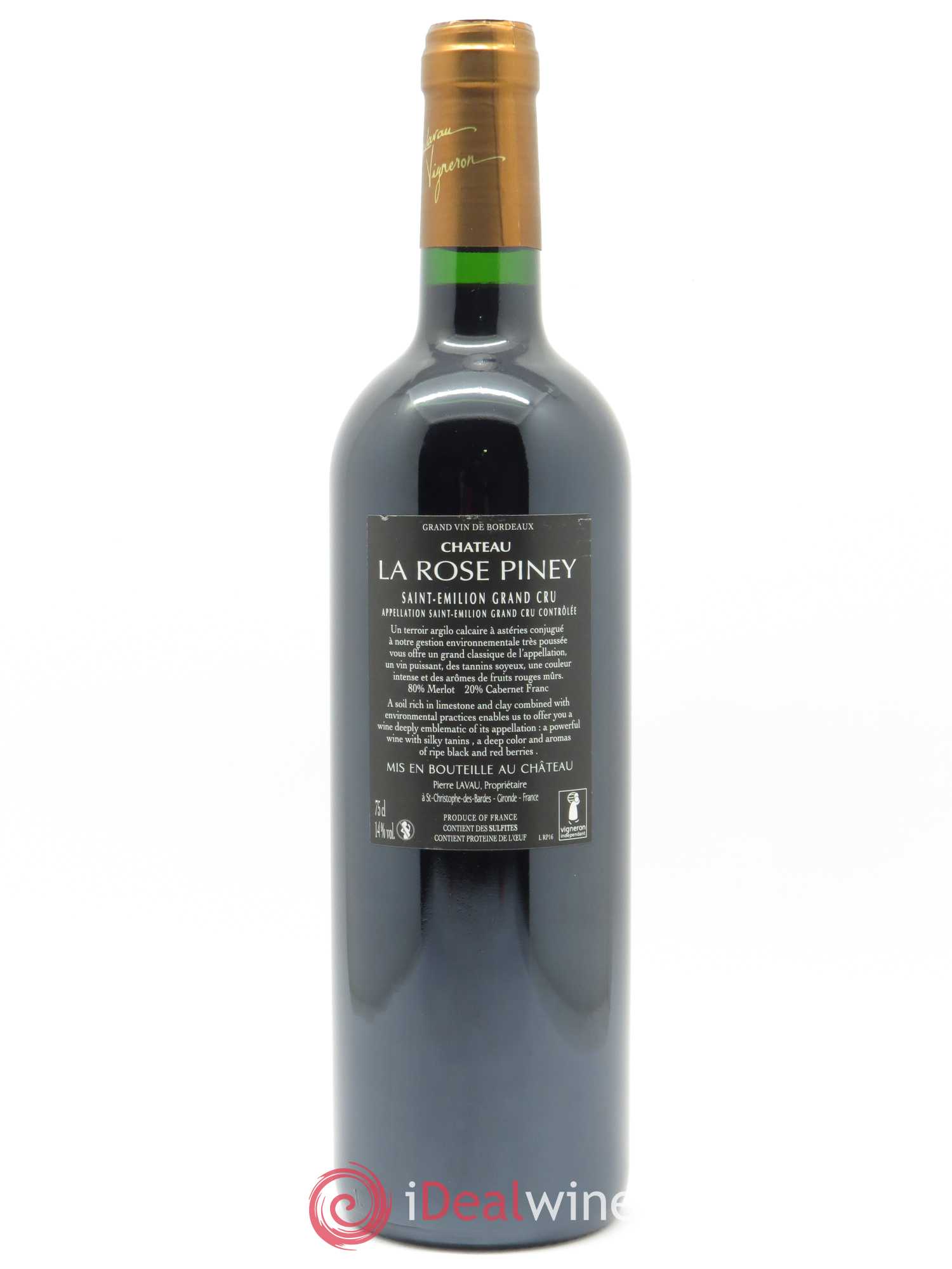 Acheter Château La Rose Piney 2016 (lot 25198)