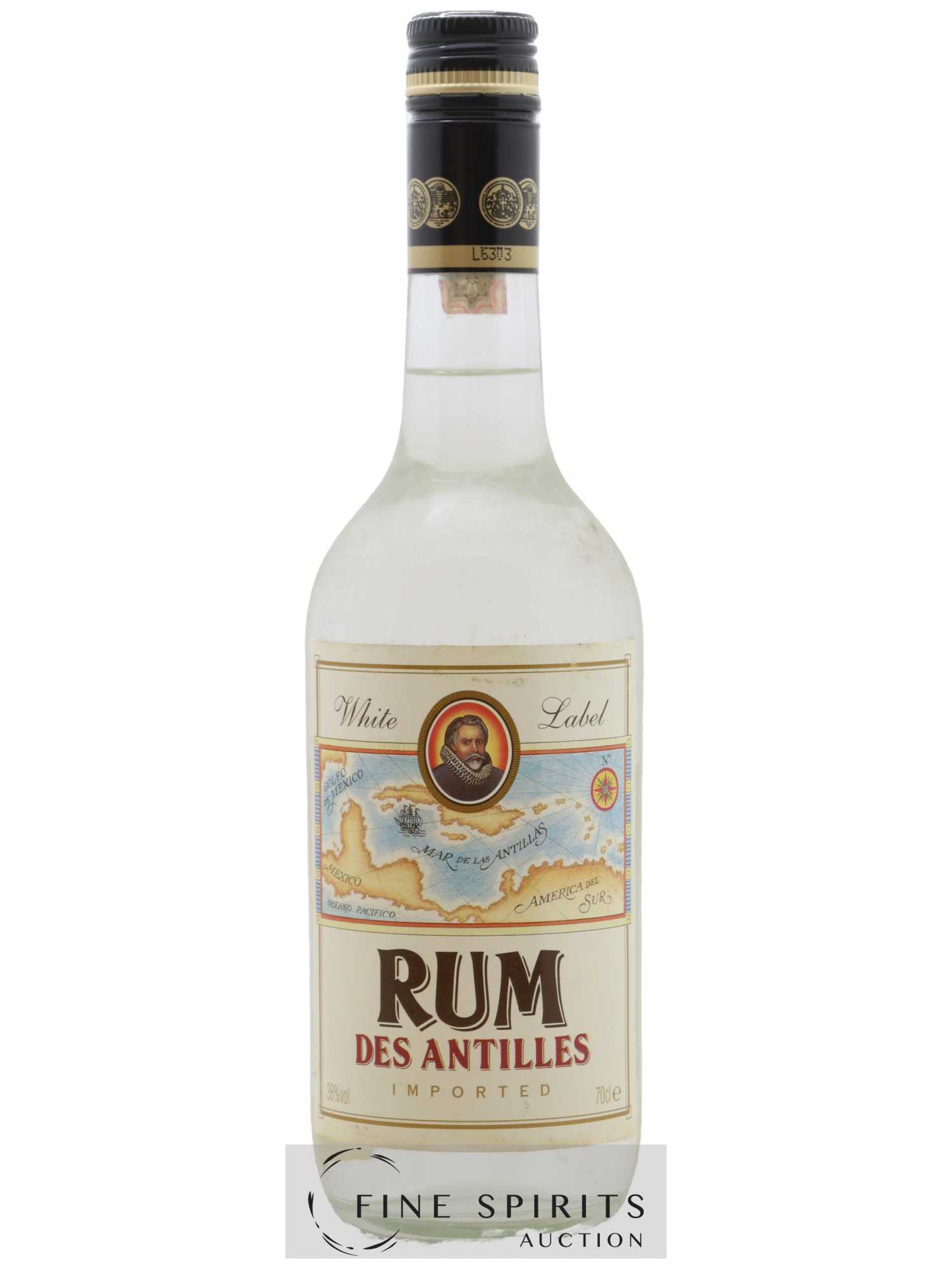 Rum des Antilles Of. White Label Imported 