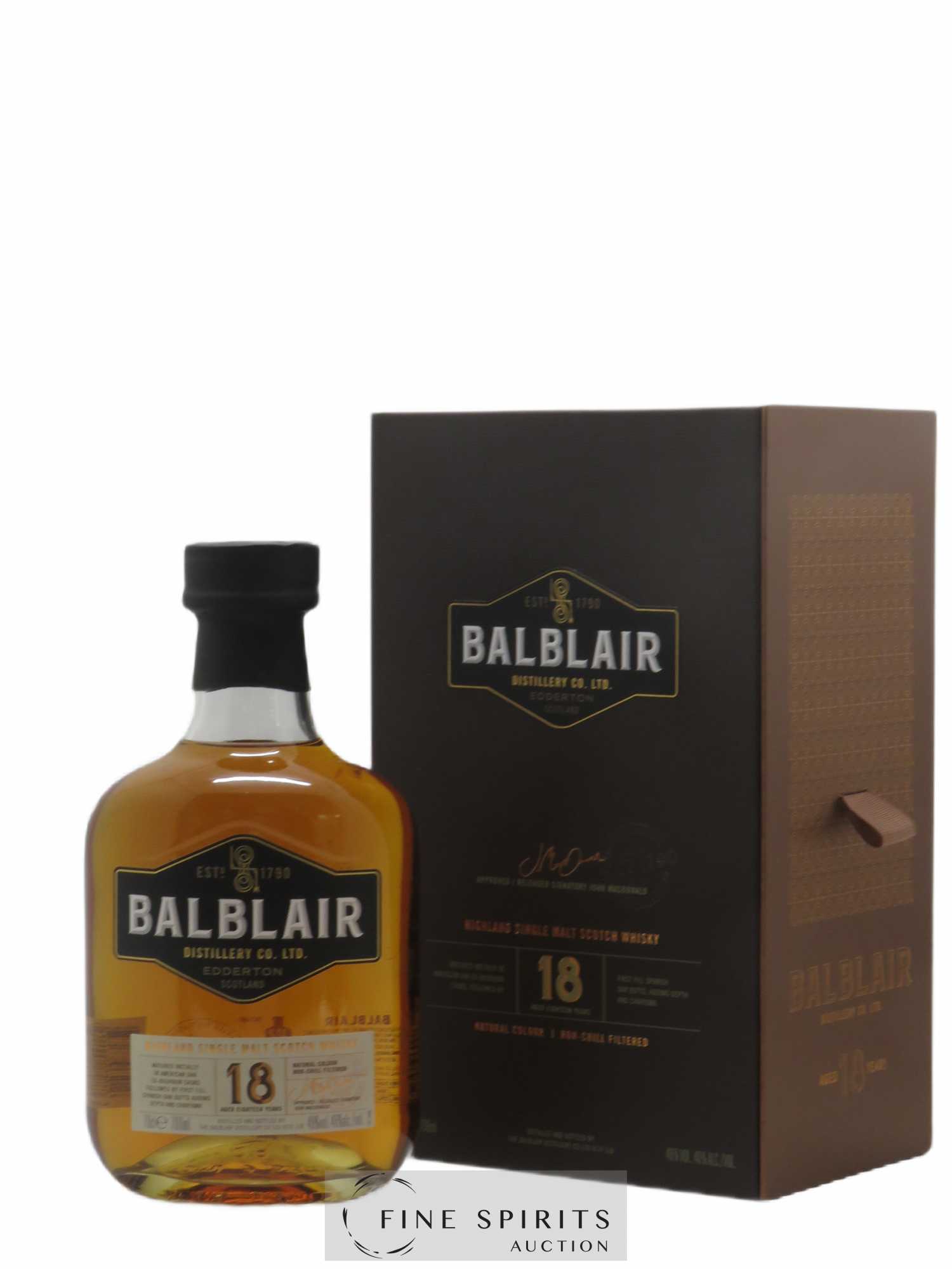 Balblair 18 years Of. Ex-Bourbon Casks Non-Chill Filtered 