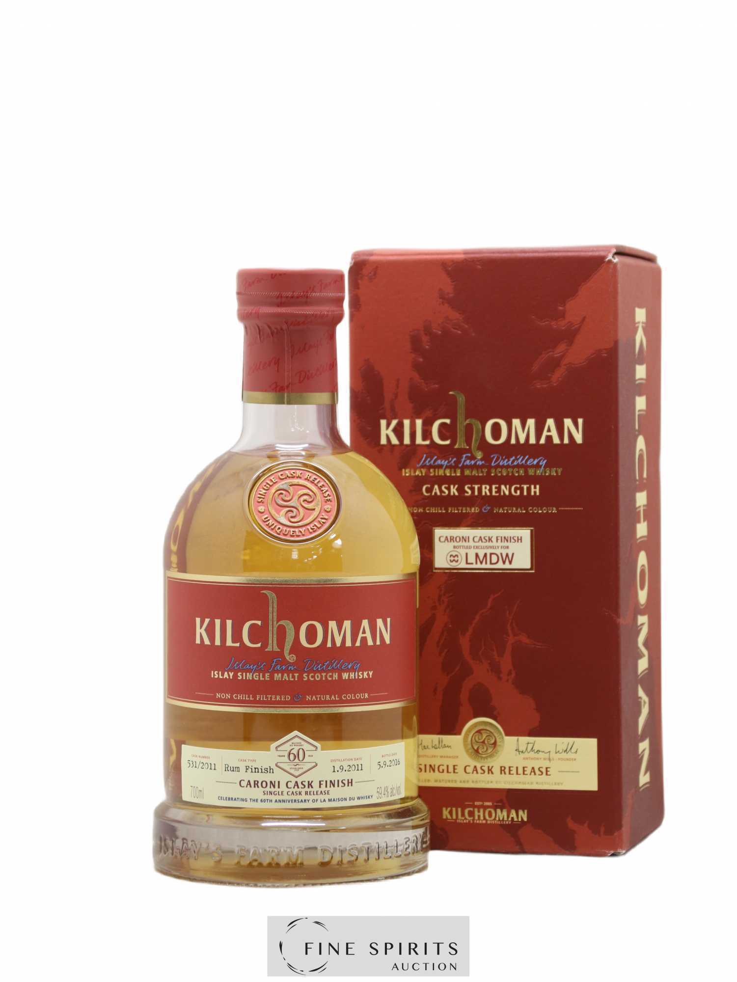 Kilchoman 2011 Of. Caroni Cask n°5312011 - One of 258 - bottled 2016 LMDW 60th Anniversary 