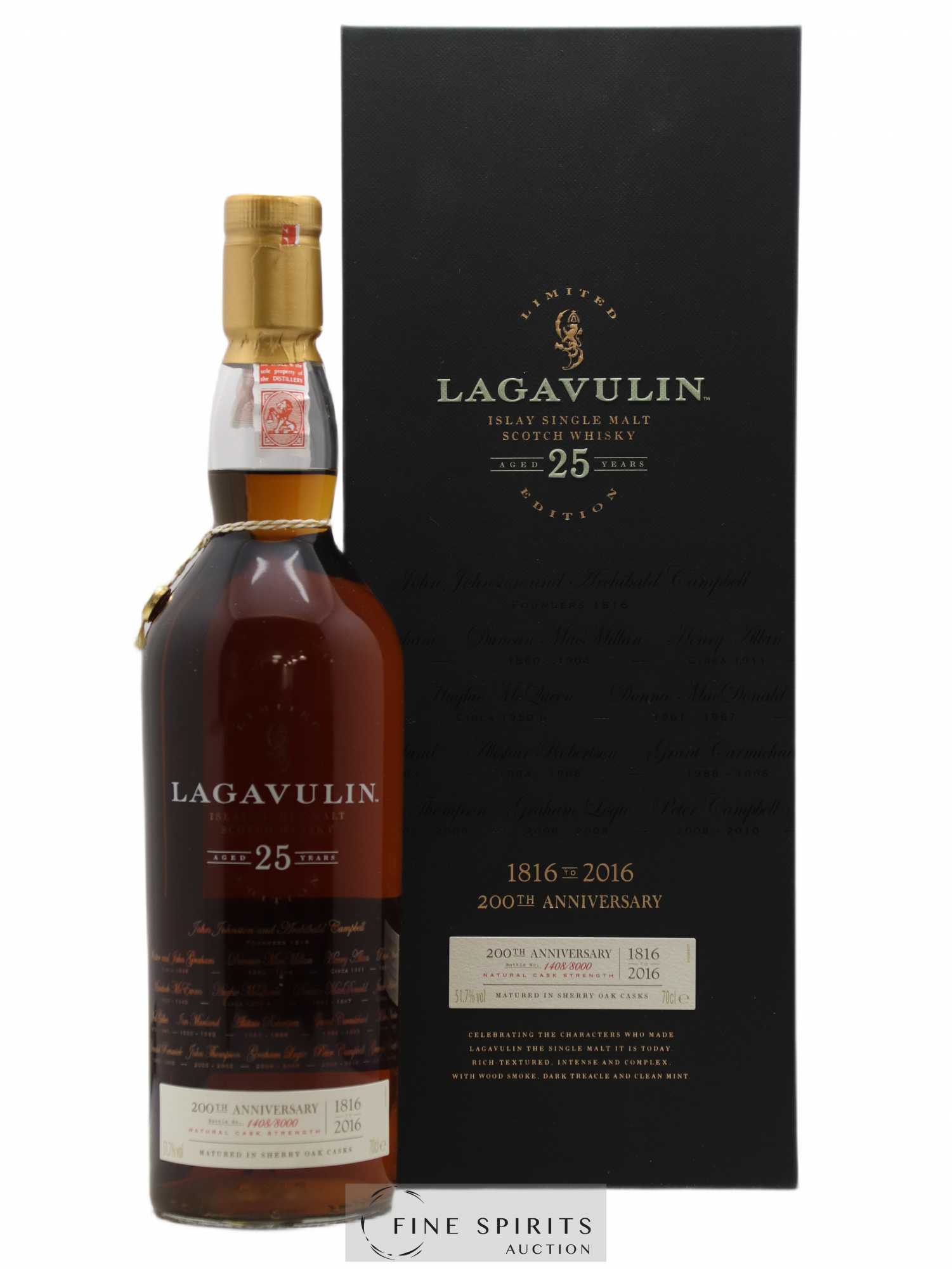 Lagavulin 25 years Of. 200th Anniversary One of 8000 - bottled 2016 