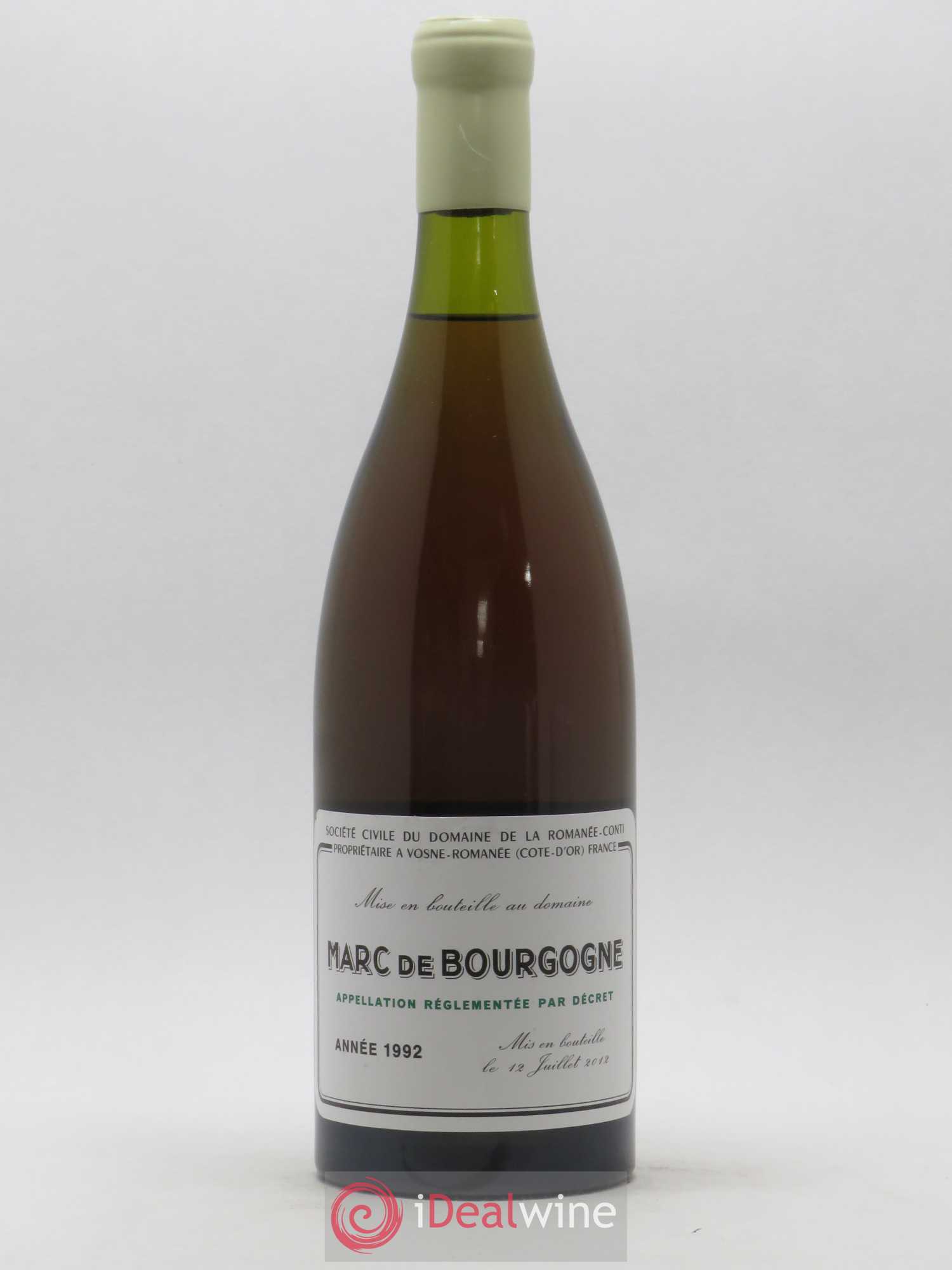Marc de Bourgogne Domaine de La Romanée-Conti 1992 Of. mis en bouteille en 2012 