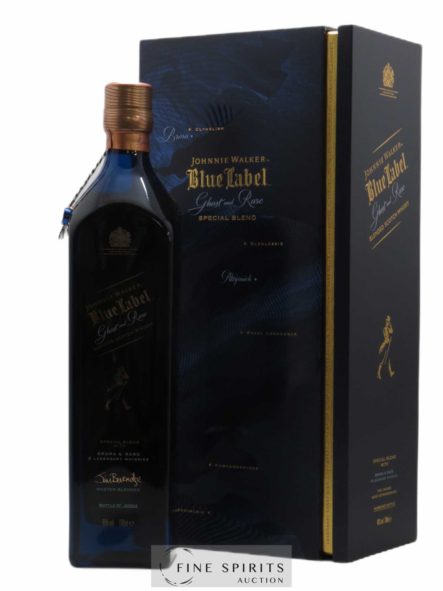 Johnnie Walker Of. Ghost and Rare Brora and 8 Rare Whiskies Blue Label - Special Blend (70 cl.) 