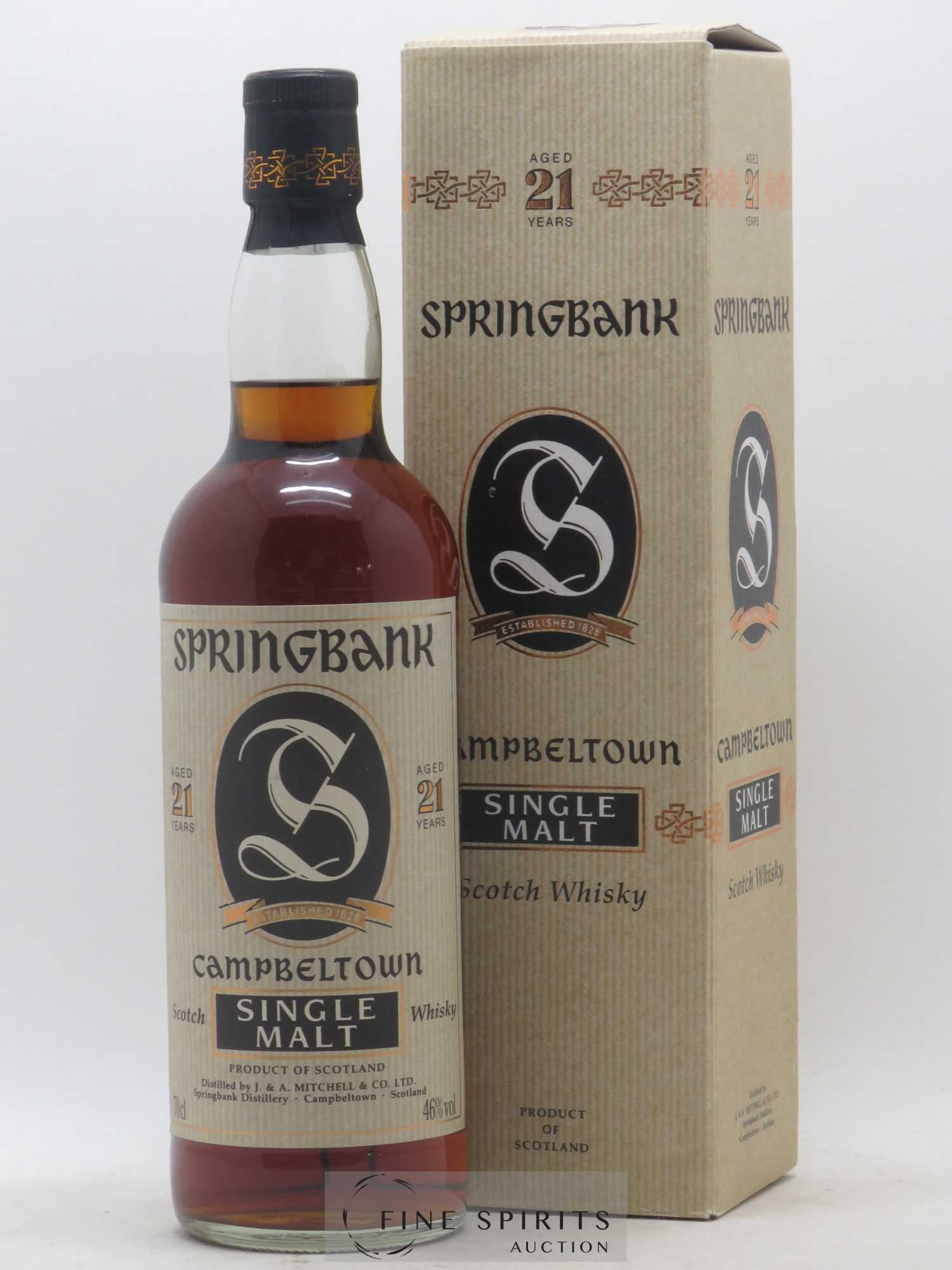 Springbank 21 years Of. Parchment Label SOC. AUXIL import 