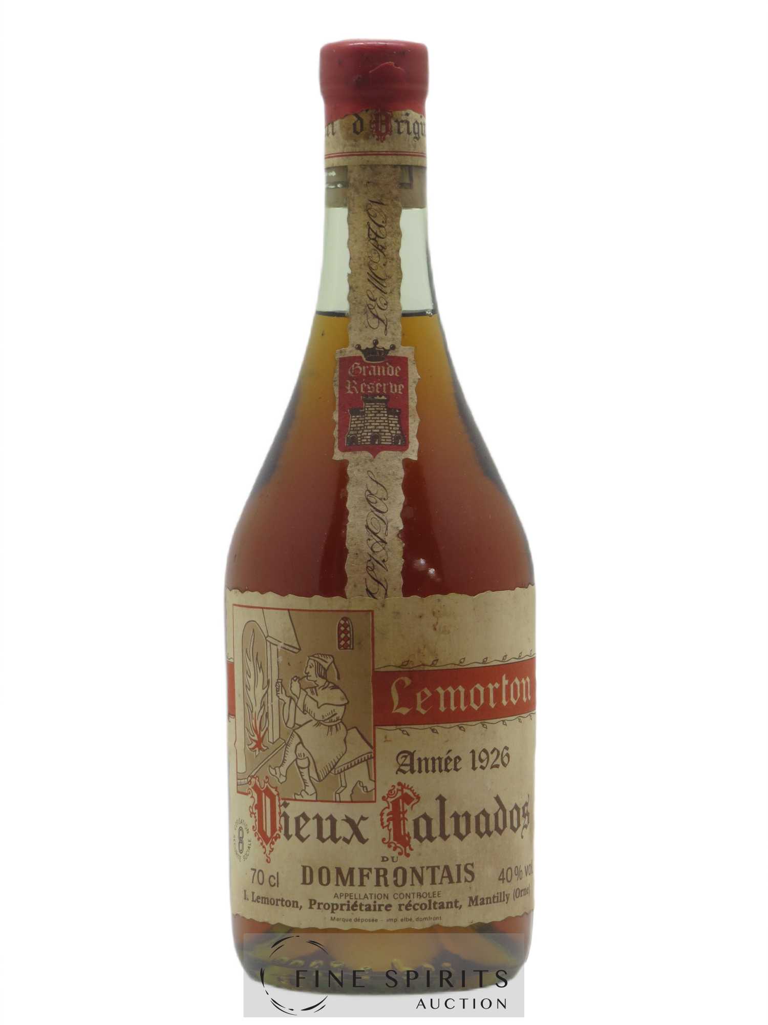 Lemorton 1926 Of. Vieux Calvados du Domfrontais Grande Réserve 