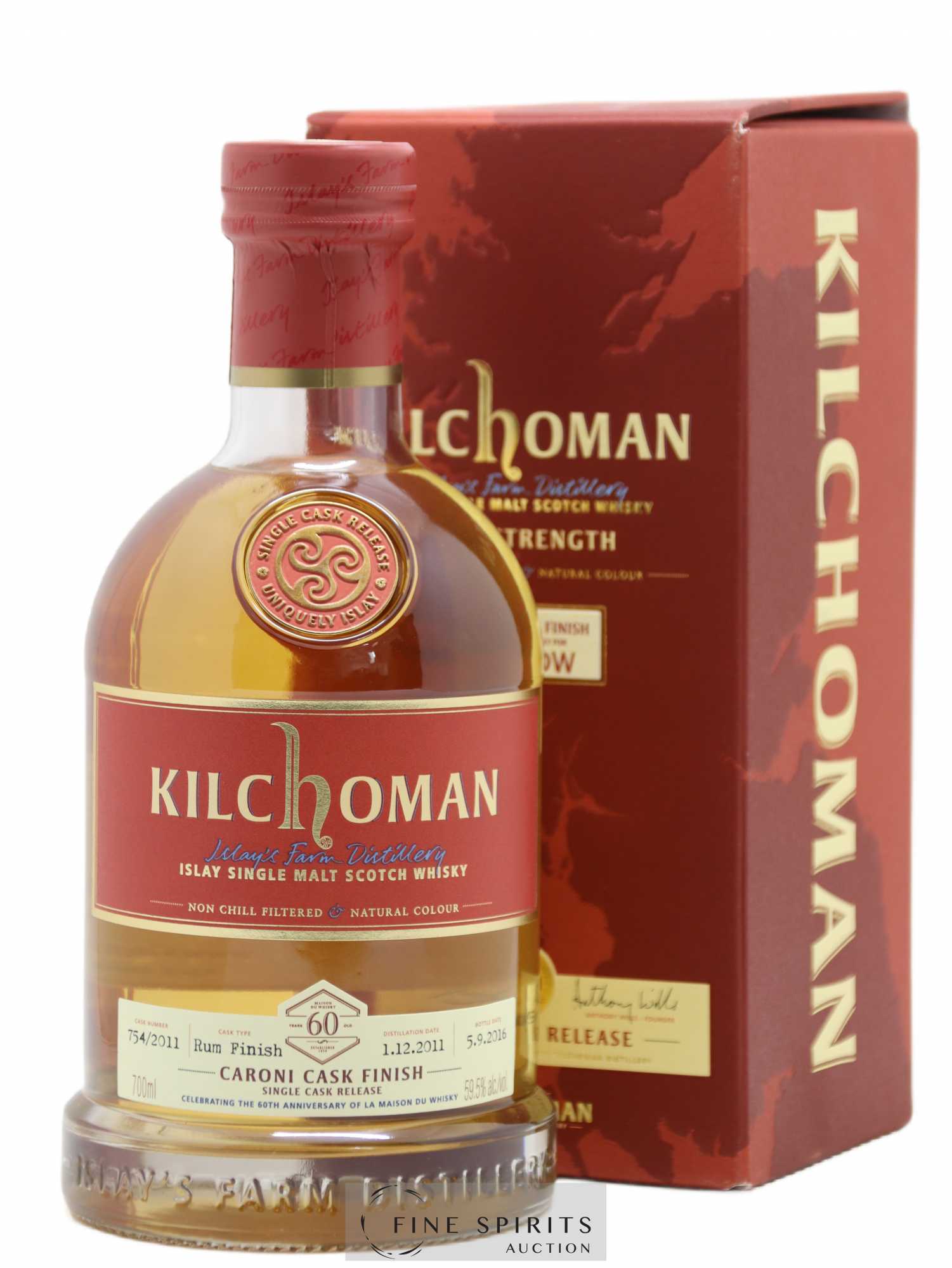 Kilchoman 2011 Of. Caroni Cask n°7542011 - One of 264 - bottled 2016 LMDW 60th Anniversary 