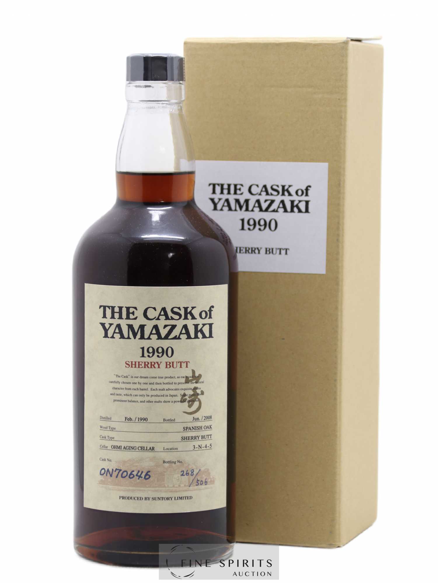 The Cask of Yamazaki 1990 Of. Sherry Butt Cask n°ON70646 - One of 506 - bottled 2008 Suntory 