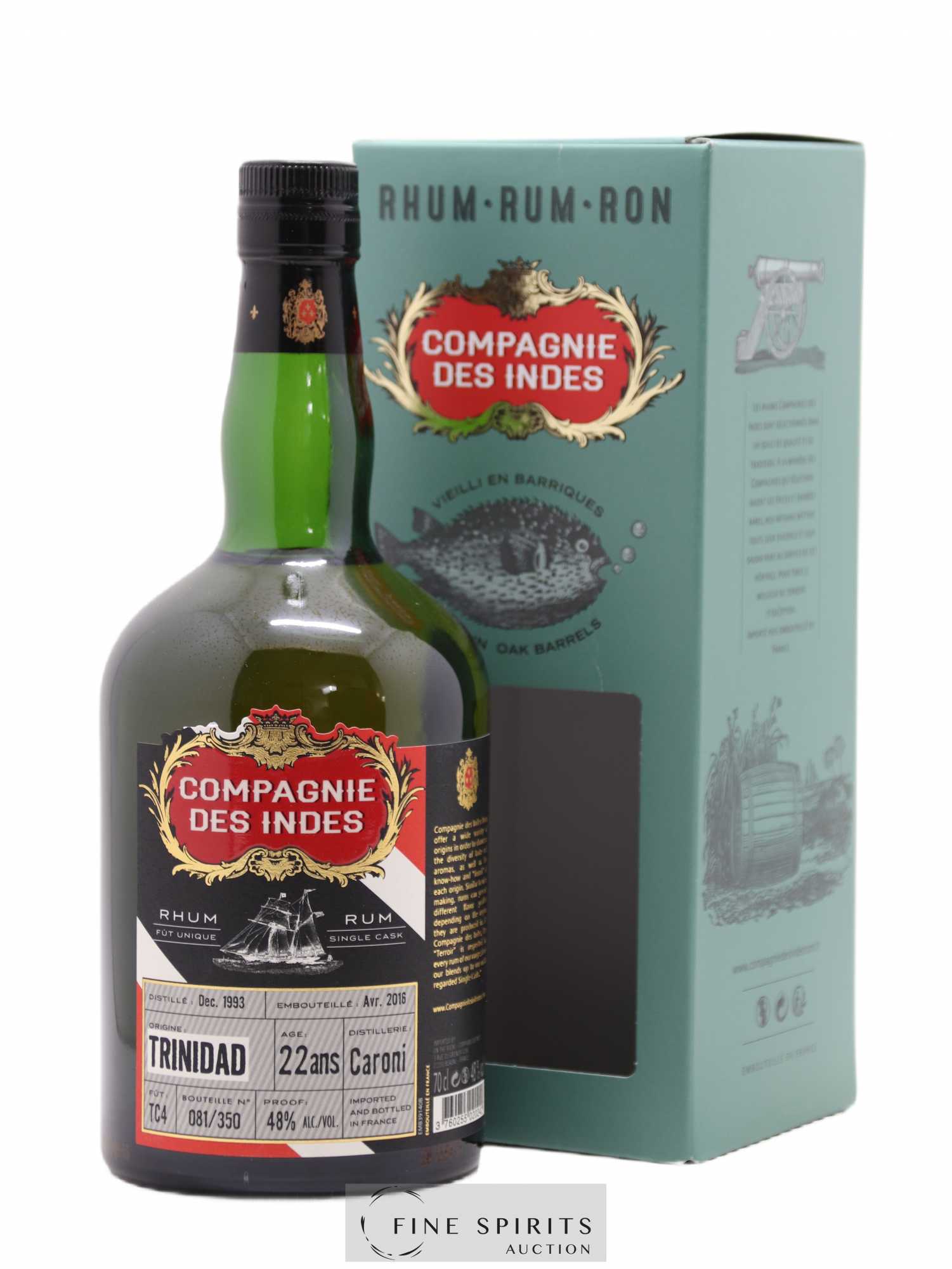 Caroni 22 years 1993 Compagnie des Indes Cask n°TC4 - One of 350 - bottled 2016 