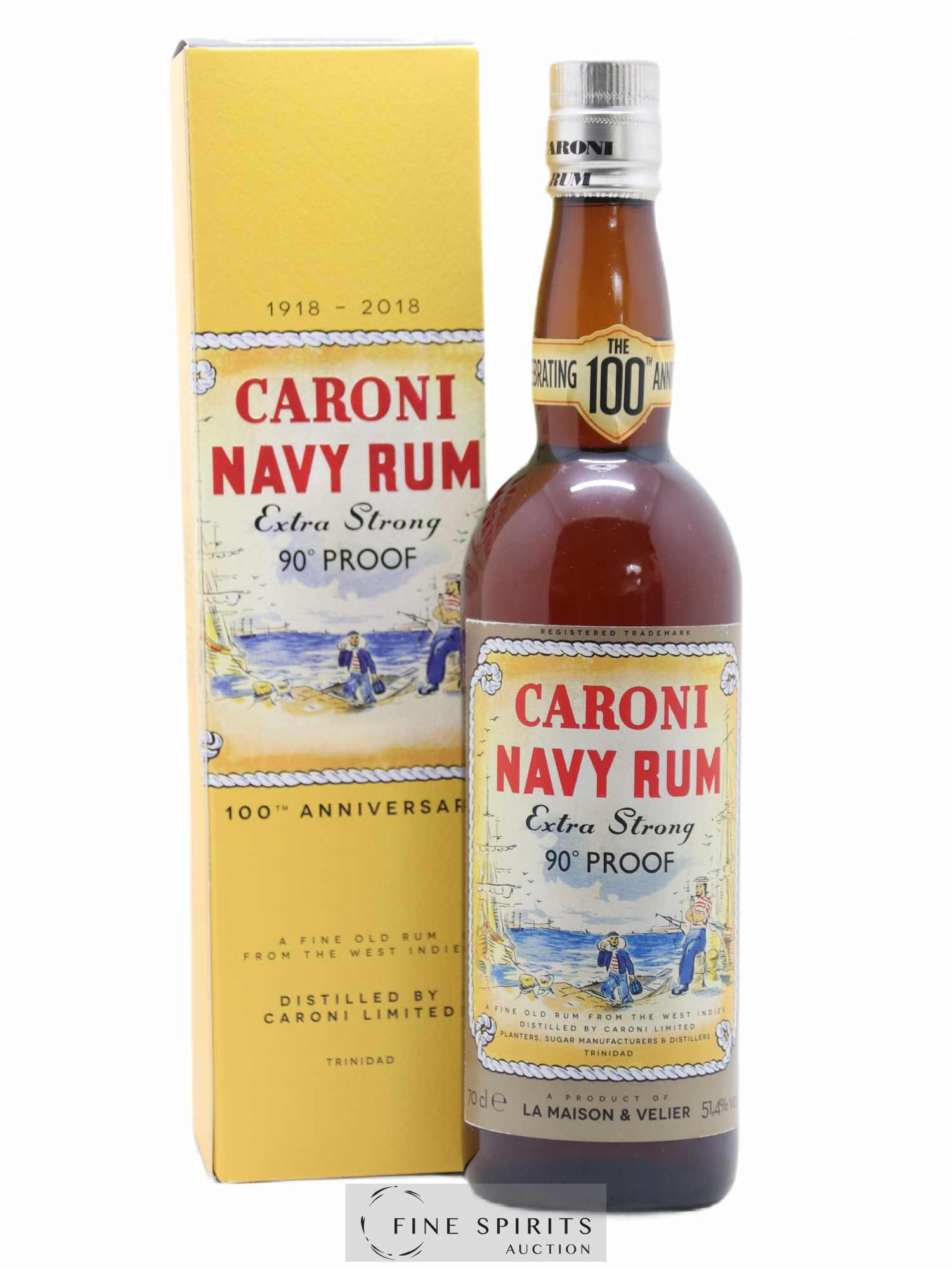 Caroni 18 years Velier Navy Rum 90° Proof - bottled 2018 Celebrating the 100th Anniversary Extra Strong 