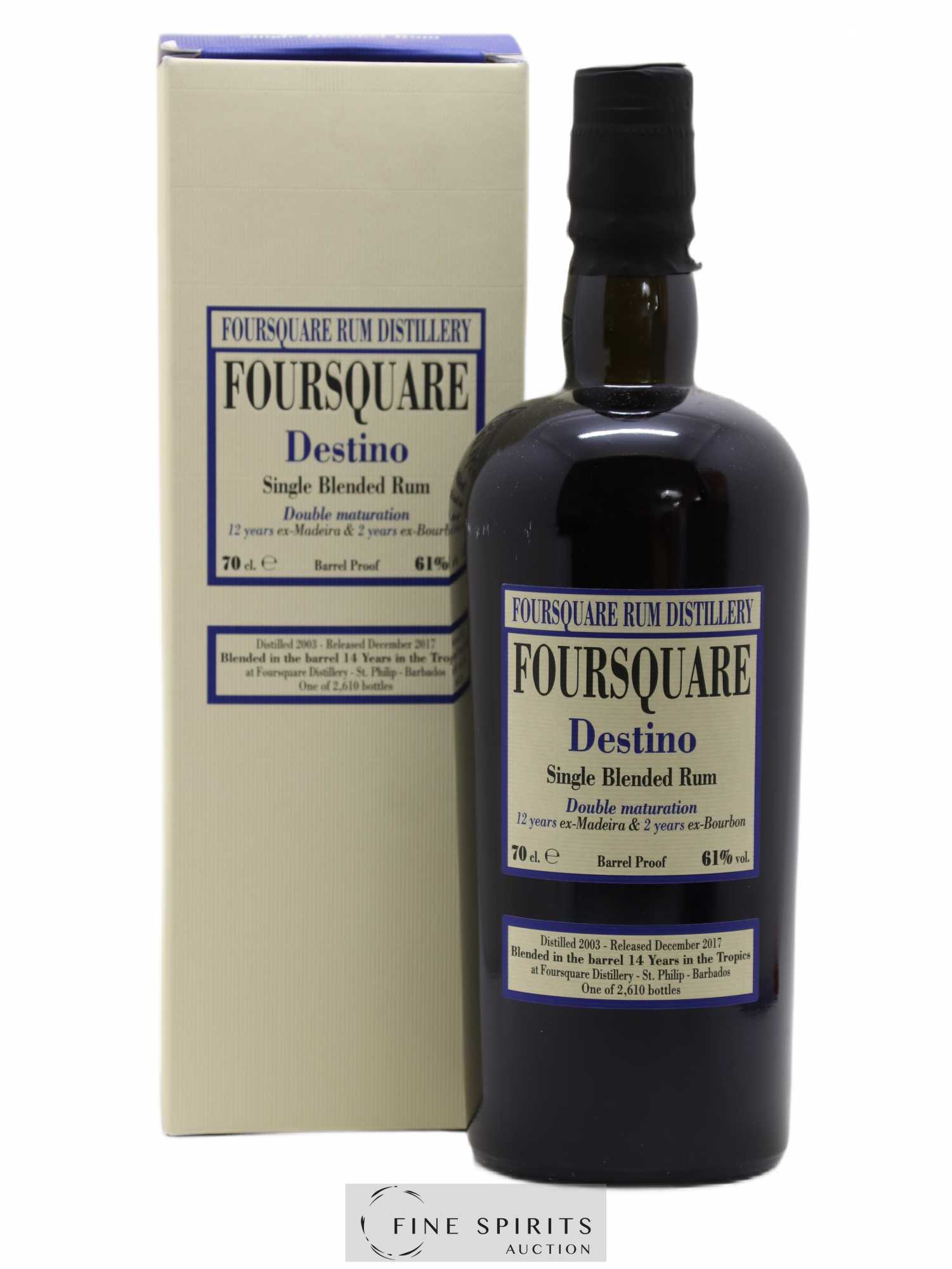 Foursquare 14 years 2003 Velier Destino Double Maturation - One of 2610 - bottled 2017 
