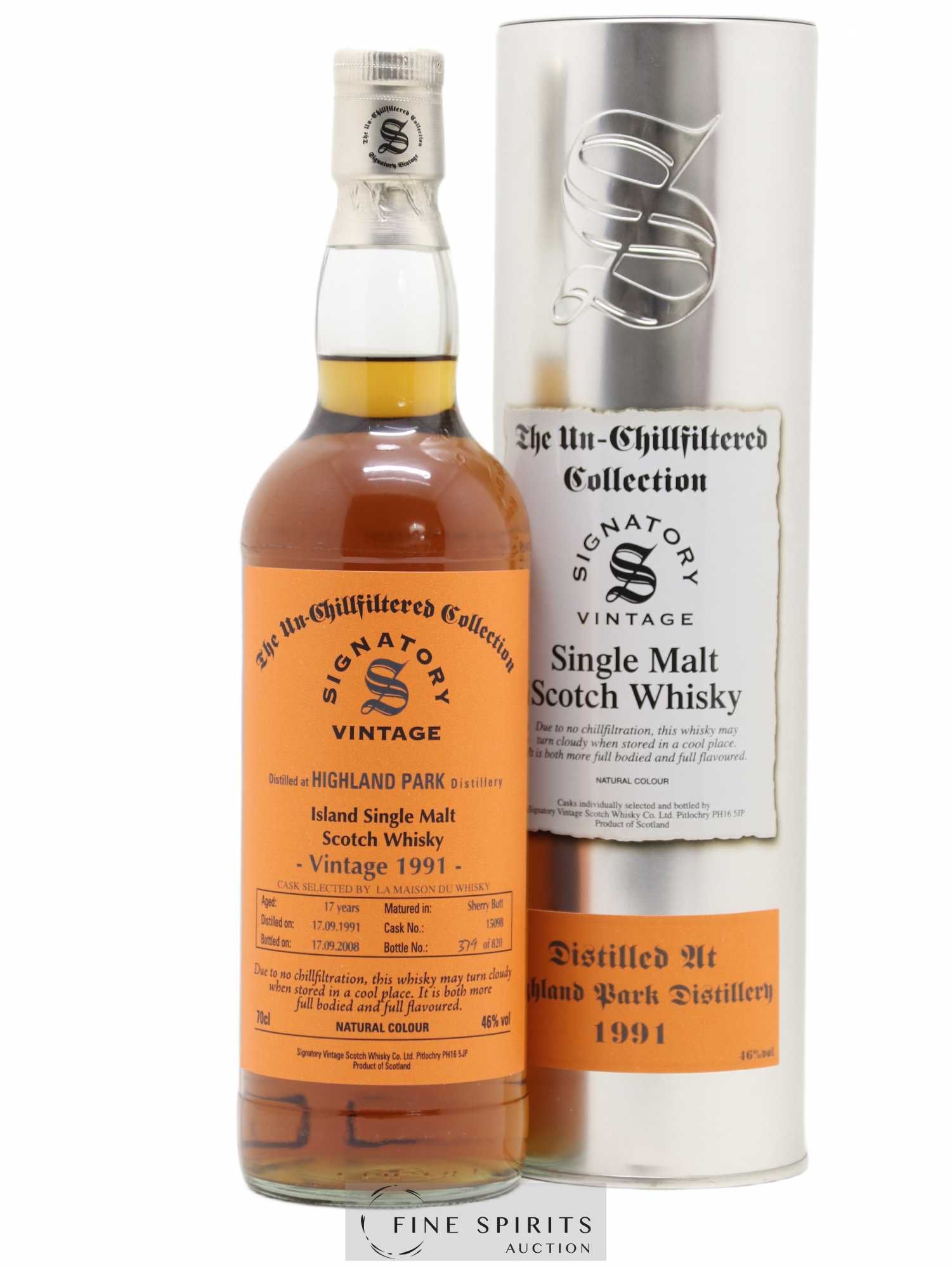 Highland Park 17 years 1991 Signatory Vintage Sherry Butt n°15098 - One of 820 - bottled 2008 LMDW The Un-Chillfiltered Collection 