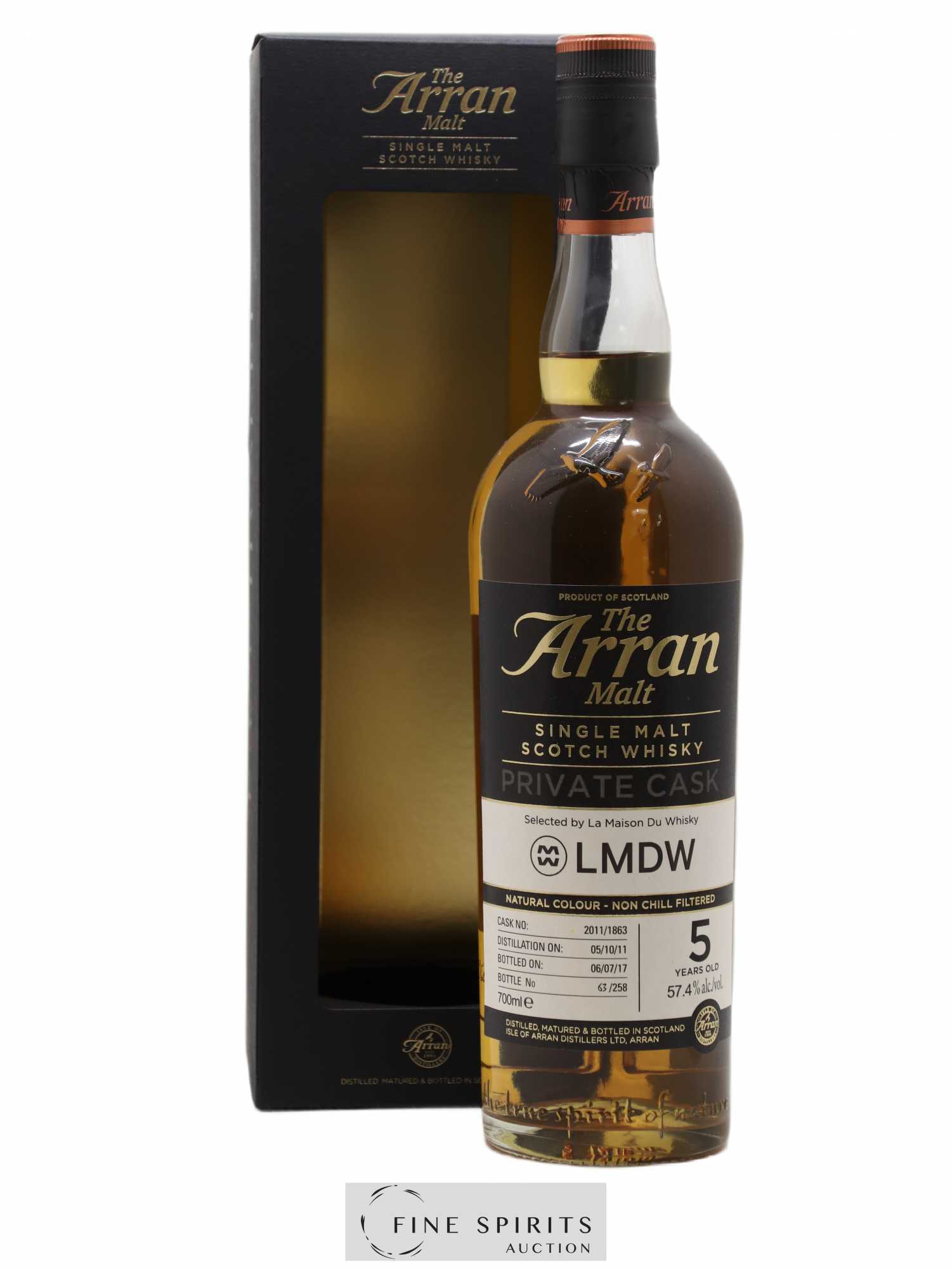 Arran 5 years 2011 Of. Private Cask n°20111863 - One of 258 - bottled 2017 LMDW 