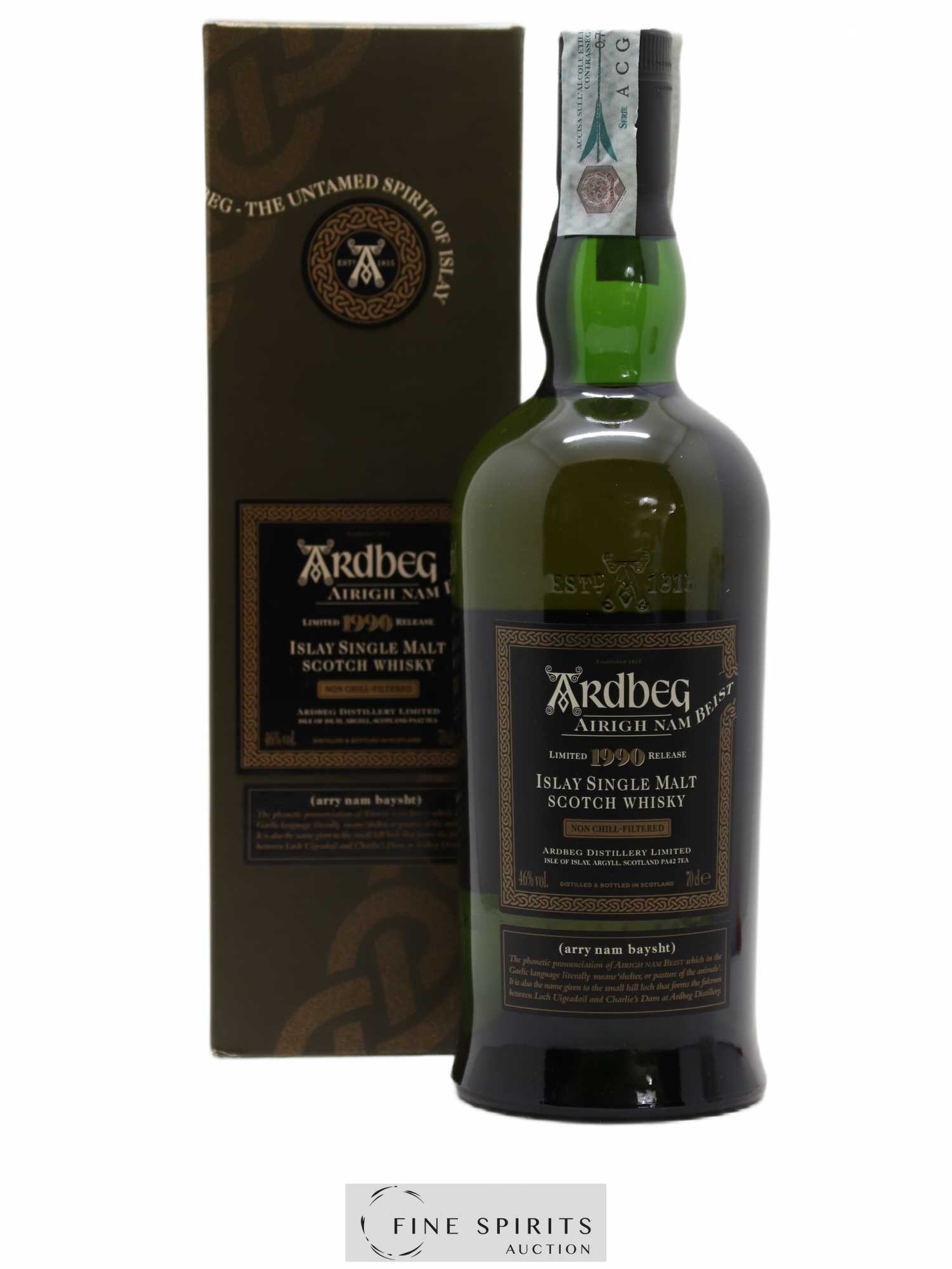 Ardbeg 1990 Of. Airigh Nam Beist Non Chill-Filtered - bottled 2007 Limited Release 