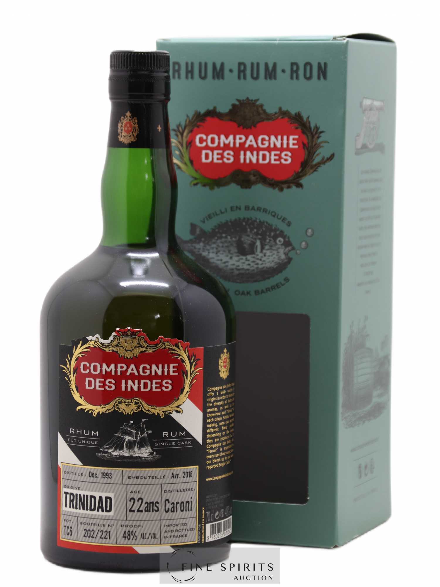 Caroni 22 years 1993 Compagnie des Indes Cask n°TC6 - One of 221 - bottled 2016 